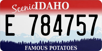 ID license plate E784757