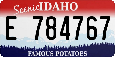 ID license plate E784767