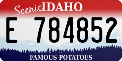 ID license plate E784852