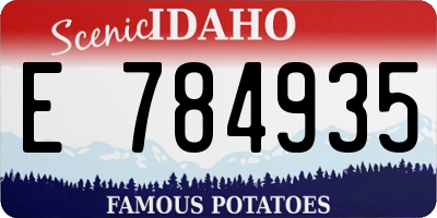 ID license plate E784935