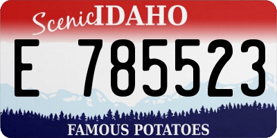 ID license plate E785523