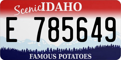 ID license plate E785649
