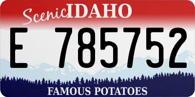 ID license plate E785752