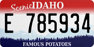 ID license plate E785934