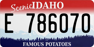 ID license plate E786070