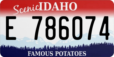 ID license plate E786074
