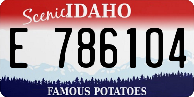 ID license plate E786104