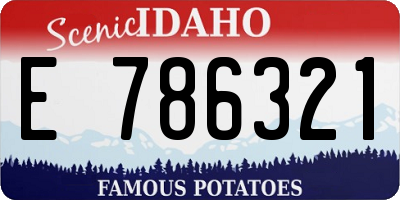 ID license plate E786321