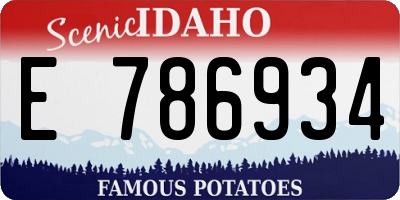 ID license plate E786934