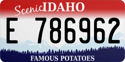 ID license plate E786962