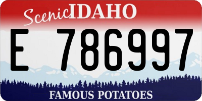 ID license plate E786997