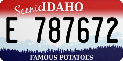 ID license plate E787672
