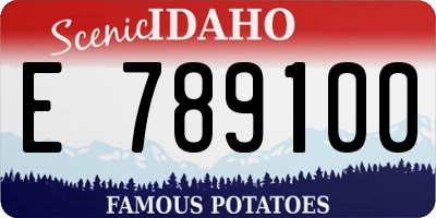 ID license plate E789100