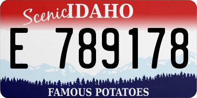 ID license plate E789178