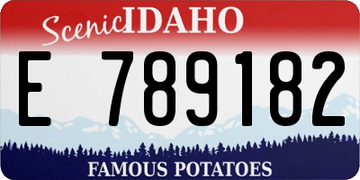 ID license plate E789182