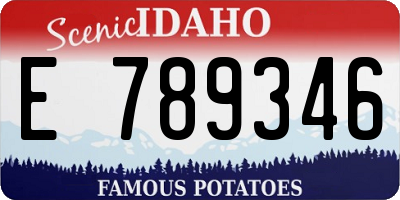 ID license plate E789346
