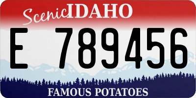 ID license plate E789456