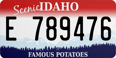 ID license plate E789476