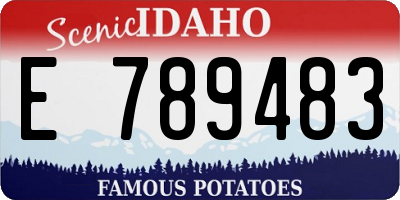 ID license plate E789483