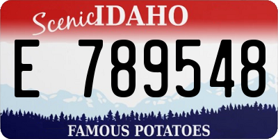 ID license plate E789548