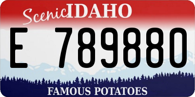 ID license plate E789880