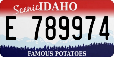 ID license plate E789974