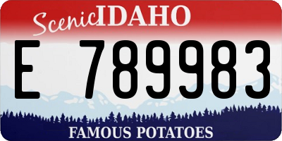 ID license plate E789983