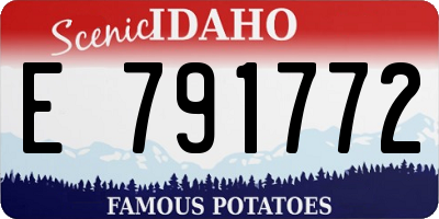 ID license plate E791772