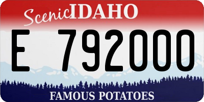 ID license plate E792000