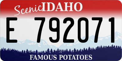 ID license plate E792071