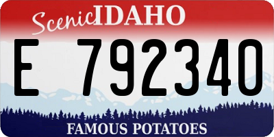 ID license plate E792340