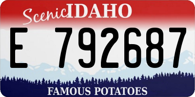 ID license plate E792687