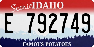 ID license plate E792749
