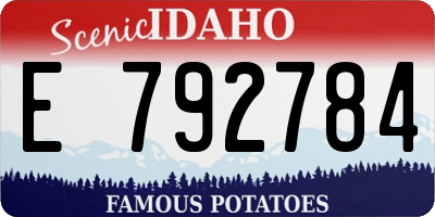 ID license plate E792784