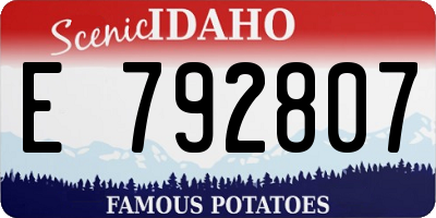 ID license plate E792807