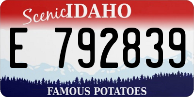 ID license plate E792839