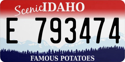 ID license plate E793474