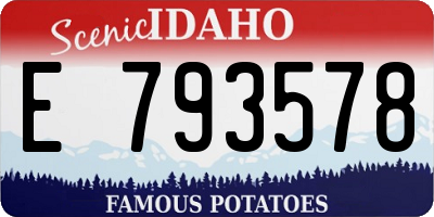 ID license plate E793578
