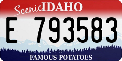 ID license plate E793583