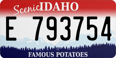 ID license plate E793754