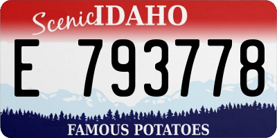 ID license plate E793778