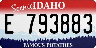 ID license plate E793883
