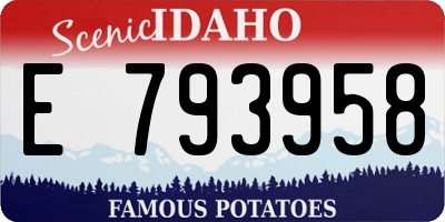 ID license plate E793958