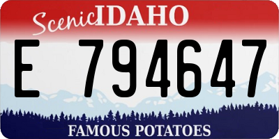 ID license plate E794647