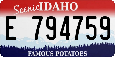 ID license plate E794759