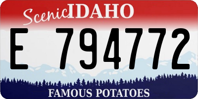 ID license plate E794772