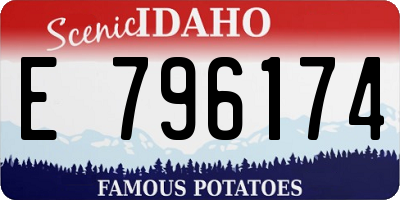 ID license plate E796174