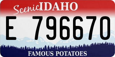 ID license plate E796670