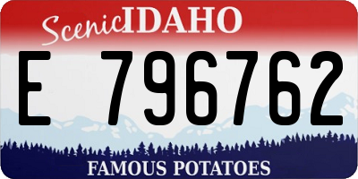 ID license plate E796762