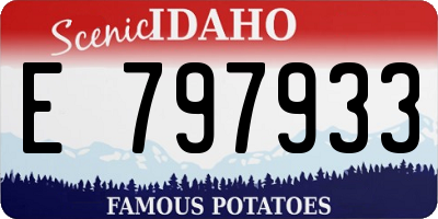 ID license plate E797933